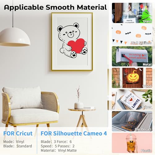 White Permanent Vinyl Roll Compatible with Cricut Silhouette, EPRCUT 12" x 50 FT Adhesive Vinyl for All Cutting Machine Cutters, Glossy Vinyl, EPRCUT