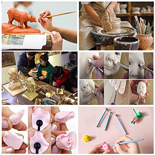 Augernis 57PCS Ceramic Clay Tools Set with Plastic Case Modeling Pottery Sculpting Tools Kits for Beginners Professionals Kids After School Ceramics Augernis
