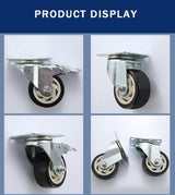 AOTAISP 3 Inch Heavy Duty Casters Load1000lbs Bearing Plate Caster Wheels, 360-degree Soft Rubber Swivel Casters for Furniture and Workbench Cart, AOTAISP