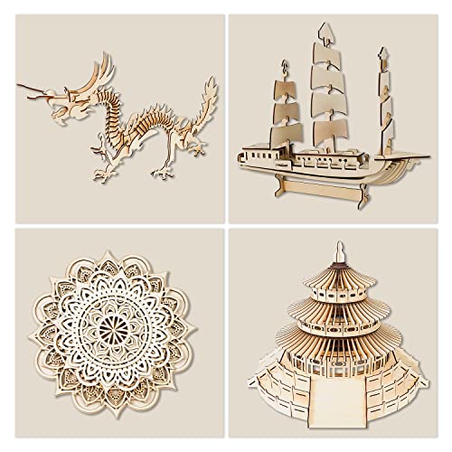 OUYZGIA 16 Pcs Plywood Basswood Sheets 400x400x3mm 15.7”x15.7”x1/8” Unfinished Wood Sheet for Laser Cutting Engraving DIY (400x400x3mm, 16 Pcs) OUYZGIA