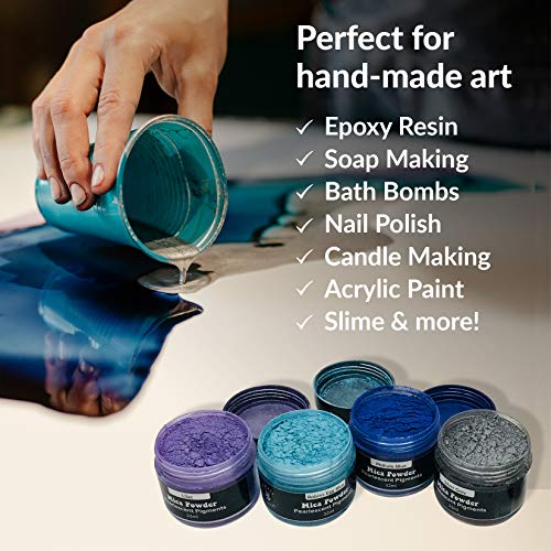 Pigment Powder for Epoxy Resin Mica Powder for Epoxy Resin Candle Dye Bath Bomb Coloring Soap Making Resin Color Pigment Resin Dye Colorant Soap Dye