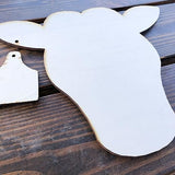 Unfinished Wooden Farm Animal Silhouette DIY Kit for Easy Painting for Wreath, Sign, Home Decor, Wall Art (Cow) AVTRBoutique