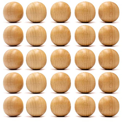 30mm Hardwood Balls Natural Unfinished Wooden Round Balls for Balls Crafts and DIY Projects, 25 Pcs - WoodArtSupply