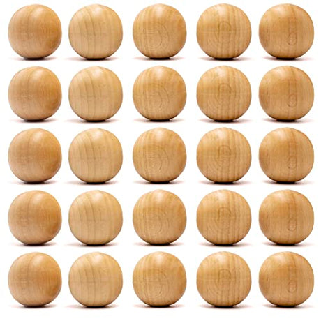30mm Hardwood Balls Natural Unfinished Wooden Round Balls for Balls Crafts and DIY Projects, 25 Pcs AEVVV