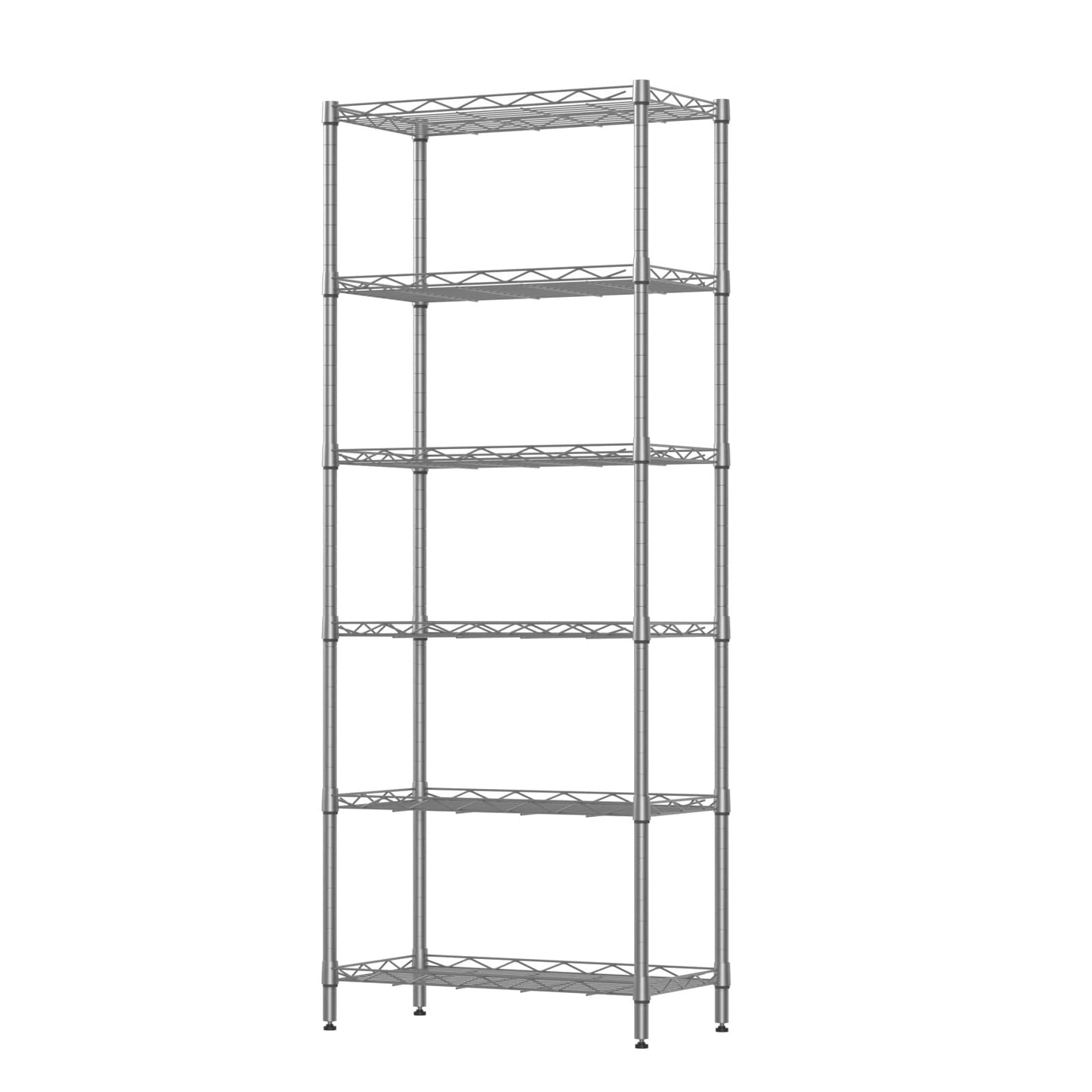 SINGAYE 6-Shelf Wire Shelving Unit, Adjustable Metal Shelves, Standing Shelf, 21.25" W X 11.41D X 69 "H (Silver) - WoodArtSupply