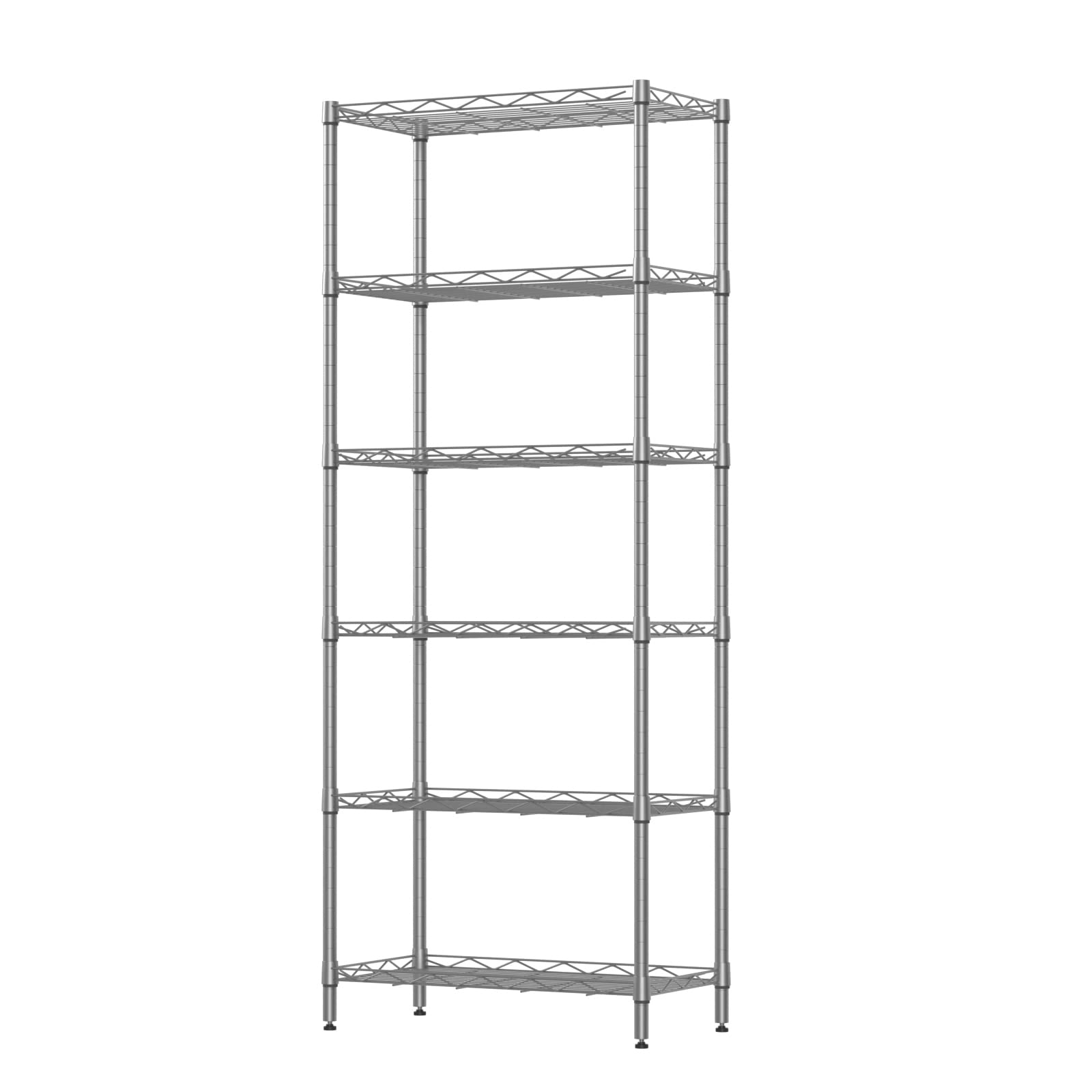 SINGAYE 6-Shelf Wire Shelving Unit, Adjustable Metal Shelves, Standing Shelf, 21.25" W X 11.41D X 69 "H (Silver) - WoodArtSupply