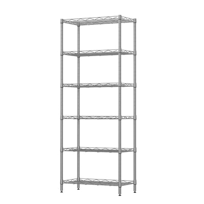 SINGAYE 6-Shelf Wire Shelving Unit, Adjustable Metal Shelves, Standing Shelf, 21.25" W X 11.41D X 69 "H (Silver)
