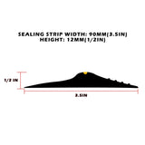 Universal Garage Door Bottom Threshold Seal Strip,Weatherproof Rubber DIY Weather Stripping Replacement, Not Include Sealant/Adhesive (20Ft, Black) Papillon