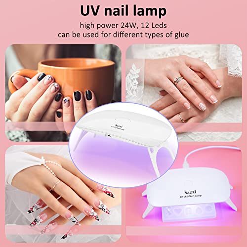 Sazzi Led Uv Nail Lamp UV Light for Resin, 24W, Industry Featured Low Heat Function, Cures 5 Fingernails or toenails at The Same time, Compatible Sazzi