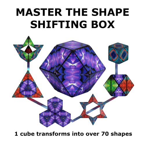SHASHIBO Shape Shifting Box - Award-Winning, Patented Fidget Cube w/ 36 Rare Earth Magnets - Transforms Into Over 70 Shapes, Download Fun in Motion Shashibo