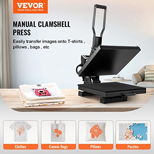VEVOR Heat Press, 15x15 Power Heat Press Machine, Fast Heating, High Pressure Heat Press Machine for T-Shirt, Digital Industrial Sublimation Printer VEVOR