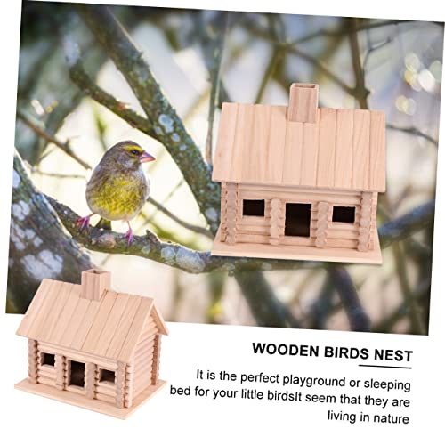 FUNOMOCYA Wooden House Bird nest Mini Wood Bird Houses Unfinished Wooden birdhouses Hanging Bird Mini Bird House DIY Birdhouse Outdoor Birds FUNOMOCYA