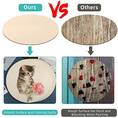 24 Inch Round Wood Circles Unfinished Round Wood Cutouts for Crafts, Door Hanger Painting and Wood Burning (2 Pieces)