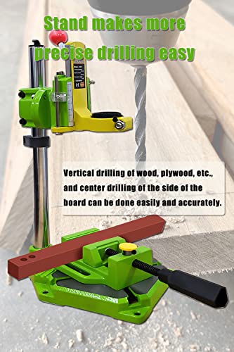 Vertical Drill Stand, Spindle Collar Diameter 38mm-43mm, Attachable to Electric Drills, 2.5 Inch Mivis with Vise, 90 Degree Adjustable Electric Drill - WoodArtSupply