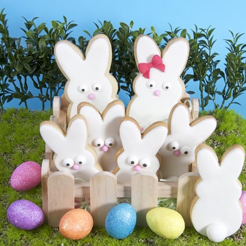 24 Pieces Easter Wooden Bunny Cutouts Unfinished Bunny Table Wooden Signs Peeps Bunny Shaped Blank Wooden Signs Rabbit Shape Tabletop Decor for Medoore