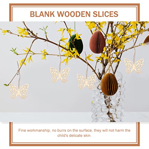 EXCEART 50 Pieces Unfinished Dragonfly Cutouts Blank, Painting Blank Wood Butterfly, Sunflower, Flower, Dragonfly, Mushroom Shaped Slices Cutouts EXCEART