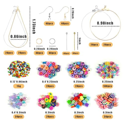  DRWATE Earring Making Kit with 740 PCS Beading Hoop Earring  Finding Component Accessories Hooks Jump Rings Loop Earring Backs Beads and  Charms for Jewelry Making Earring DIY Craft(740)