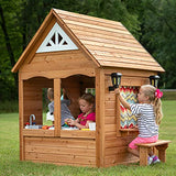 Backyard Discovery Aspen All Cedar Wooden Playhouse, Country Style, Dutch Front Door, Flower Pot Holders, Stove, Sink, Plastic Food, Doorbell, Backyard Discovery