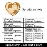 Heart Shaped Soccer Ball Futbol Sports Mini Wood Shape Charms Jewelry DIY Craft - Various Sizes (16pcs) - No Hole Sniggle Sloth