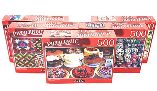 500 Piece Puzzle Variety Pack of 5 Different Puzzles - Colorful, Fun Puzzle Designs - Perfect for Kids of All Ages - Puzzlebug, Artbox, CRA-Z-Art Puzzlebug