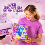 GirlZone Fairytale Writing Set, 45-Piece Fairy Stationery Kit with Paper Sheets, Cards, Stickers and Stampers in a Storybook Box, Magical Gift Idea GirlZone