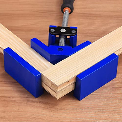 Corner Clamp,90 Degree Right Angle Clamp for Woodworking,Aluminum Alloy Square Clamp,Adjustable Swing Jaw,Carbon Steel Threaded Rod Wood Working Jigs