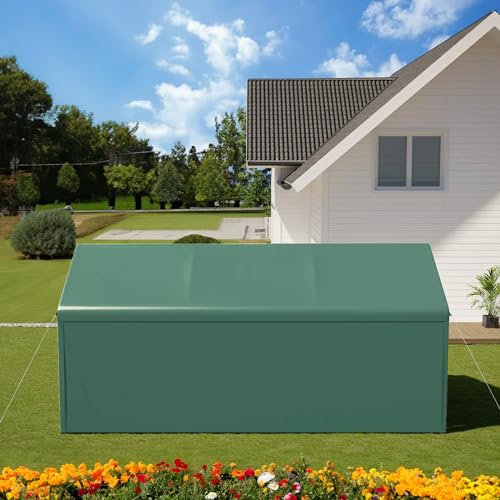 Carport 10'x20' Heavy Duty Canopy Steel Canopy Storage Shed,Portable Garage Party Tent,Portable Garage with Removable Sidewalls & Doors All-Season Generic