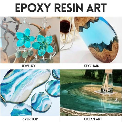 Epoxy Resin Kit - 1 Gallon Epoxy Resin Crystal Clear,Yellowing Resistant Fast Curing No Bubble for Casting Coating Art DIY Craft Jewelry Molds Wood - WoodArtSupply