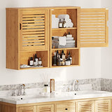 VIAGDO Bamboo Wall-Mounted Bathroom Cabinet with Adjustable Inner Shelf and Single Door VIAGDO