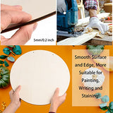 6 Pcs 14 Inch Wood Circles for Crafts Unfinished Wooden Slice Blank Round Wooden Door Hanger Sign Round Wooden Discs with Bows,Twine, Glue Point for AWIZOM