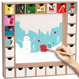 BRUBAKER Wooden Advent Calendar to Fill with 24 Drawers - DIY Unfinished Christmas Calendar for Painting, Crafting and Self-Design - Reusable - 13 BRUBAKER