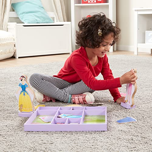 Melissa & Doug Disney Sleeping Beauty and Snow White Magnetic Dress-Up Wooden Doll Pretend Play Set (40+ pcs) Melissa & Doug
