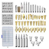 kingsea 61Pcs Pyrography Wood Burning Tips,Wood Burning Tool Kits Carving Iron Tip for Embossing/Adults/Beginners/Birthday/Wedding Kingsea