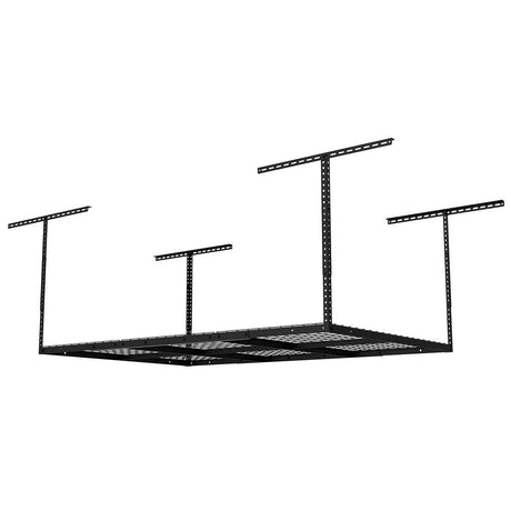 FLEXIMOUNTS 4x6 Heavy Duty Overhead Garage Adjustable Ceiling Storage Rack, 72" Length x 48" Width x 40" Height (Black) FLEXIMOUNTS