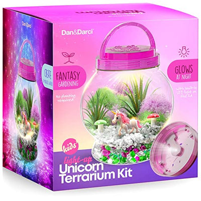 Light-Up Unicorn Terrarium Kit - Birthday Gifts for Kids - Best Toys & Activities Kits Presents - Arts & Crafts Stuff for Little Girls & Boys Age 4 5