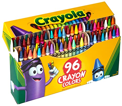 Crayola Classic Color Crayons in Flip-Top Pack with Sharpener, 96 Colors, Gift for Kids - WoodArtSupply