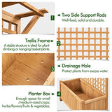 Yaheetech 72″ H Horticulture Garden Planter with Trellis for Vine Climbing Plants Garden Box Outdoor w/Drainage Holes Raised Garden Bed Garden Yaheetech