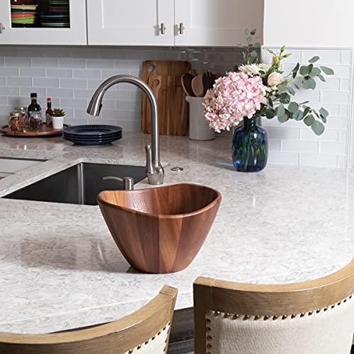 Lipper International Acacia Wave Serving Bowl for Fruits or Salads, Large, 12" Diameter x 7" Height, Single Bowl Lipper International