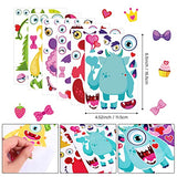 Valentine's Day Craft Kits Face Stickers for Kids Valentines Party Favors Supplies Make Your Own Face Stickers Heart Animal Crafts for Kids Birthday Outus