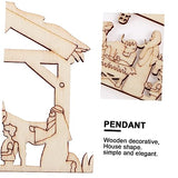 VILLFUL 20pcs Nativity Wood Shapes Nativity Ornaments Nativity Wood Cutouts for Crafts Religious Christmas Ornaments Holy Family Ornaments Christmas VILLFUL
