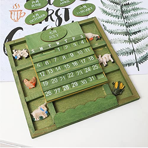 Retro Wood Calendar Removable Blocks Perpetual Wall Calendar DIY Calendar Unique Retro Wall Mounted Calendar DIY Annual Plan Calendar Reusable ikasus