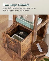 usikey 55.9" Storage Cabinet with 2 Drawers, Wooden Bathroom Floor Cabinet with 3 Open Shelves,for Living Room, Kitchen, Rustic Brown usikey