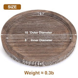 Round Decorative Wood Trays for Coffee Table Counter Farmhouse Kitchen Home Decor Centerpiece Wooden Candle Holder Tray Circular Serving Platters Ayiaren
