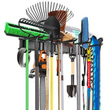 WALMANN Wall Mount Tool Organizer, Mop and Broom Holder, Garage Storage Rack, Heavy Duty Garden Tool Storage Organization System, Holds Up to 300lbs WALMANN