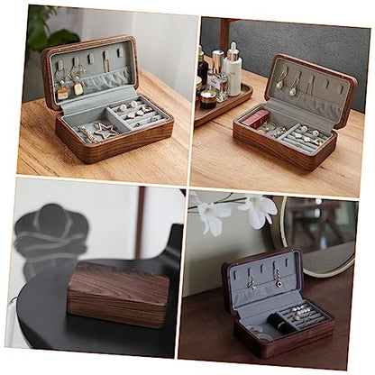 Zerodeko 3 pcs Walnut Jewelry Box jewelry organizer tray necklace display stand Jewelry Case jewelry display case stud earring organizer unfinished