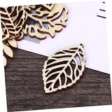 EXCEART 50pcs Christmas Stickers Leaves Wooden Cutouts Plain Wooden Leaf Slices Thanksgiving Fay DIY Crafts Unfinished Christmas Ornaments DIY Wood EXCEART