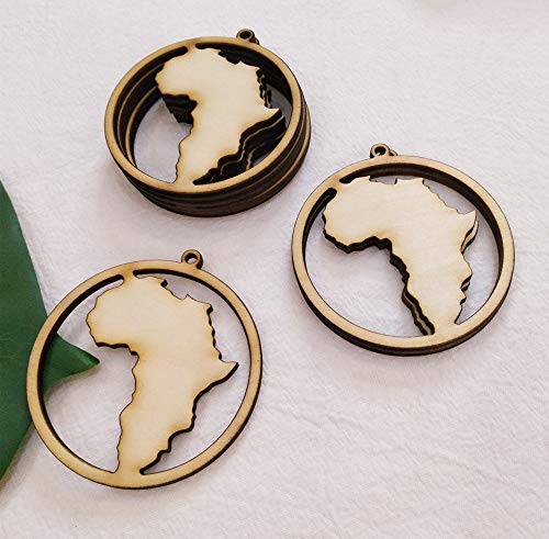 30PCS DIY Wood Earring Blanks, Africa Hoop Shape Unfinished Laser Cut Wood Jewelry for Earrings Jewelry Making (2.5") MEYA