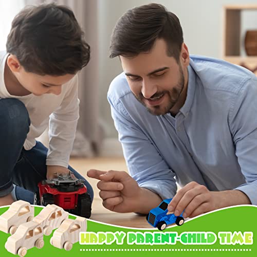 Chivao 24 Pcs Wood DIY Car Toys, Unfinished Wooden Cars, Paintable Wood Toys, Wooden Crafts for Students Home Activities Craft Projects Easy Chivao