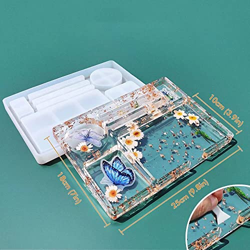 5 PCS Resin Tray Molds and Resin Grinder Mold for Grind and Storage, Large Resin Molds Silicone Molds for Resin, DIY Resin Epoxy Kit YIGWANG