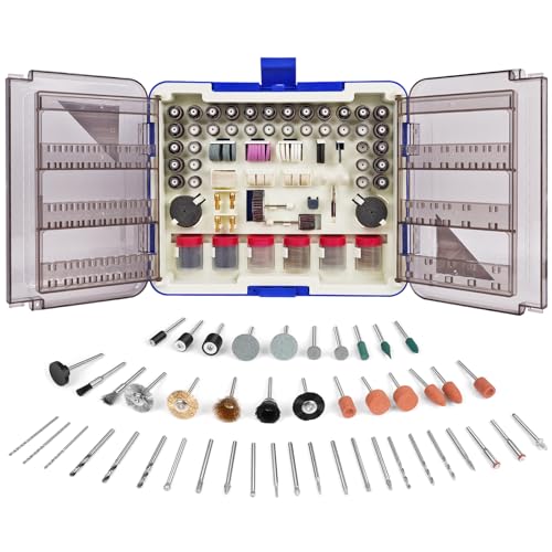 HARDELL Rotary Tool Accessories, 508PCS Power Rotary Tool Bits with 1/8"(3.2mm) Diameter Shanks, Universal Fitment for Sanding, Drilling, Polishing, - WoodArtSupply